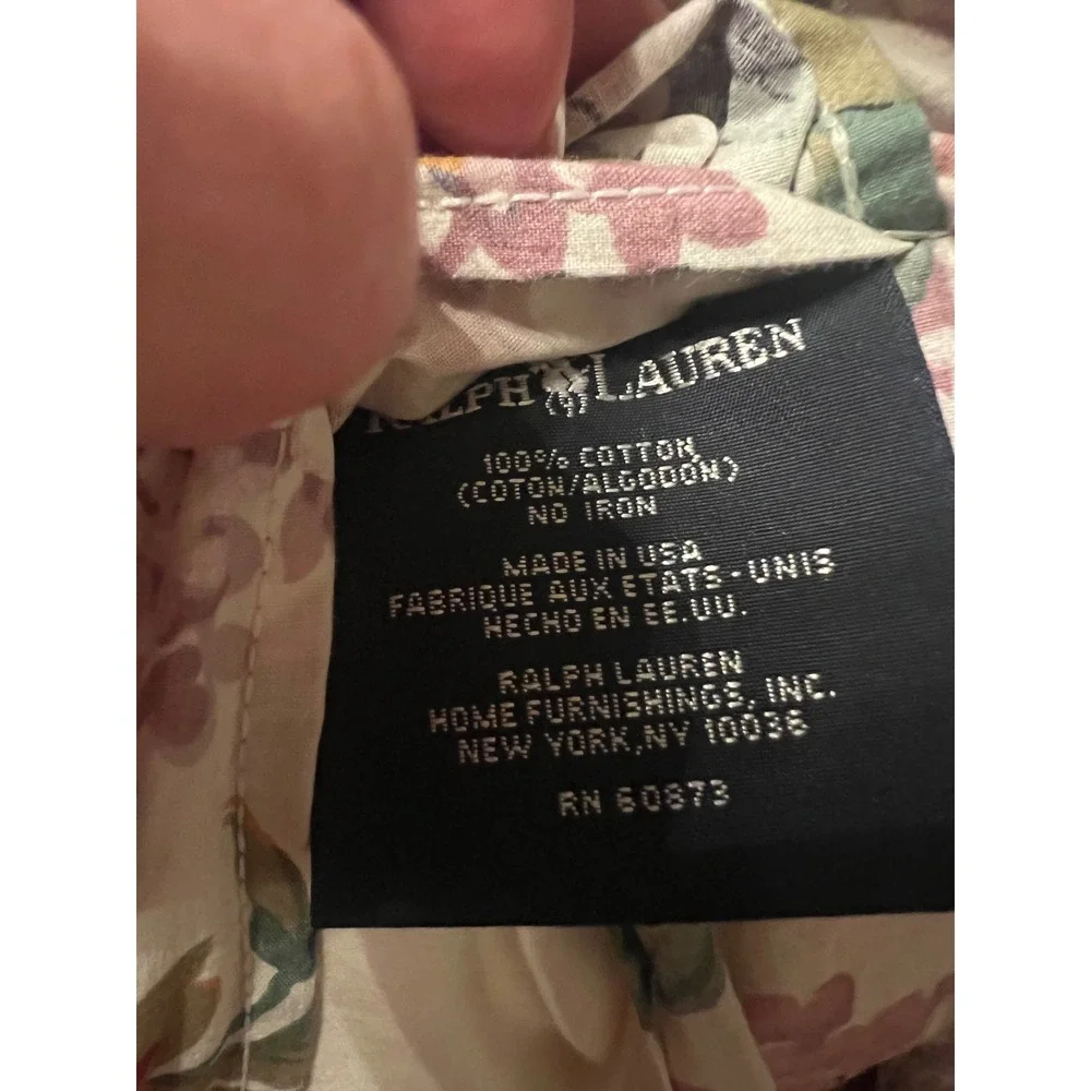 Vintage Ralph Lauren Alison Ruffle Pillow Shams 2 100% Cotton Standard USA - Picture 5 of 5